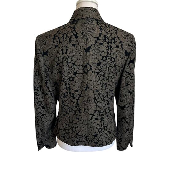 Evan Picone Jacket Blazer Women's Size 12 Brown Textured Floral Embossed Velvet - Picture 7 of 14